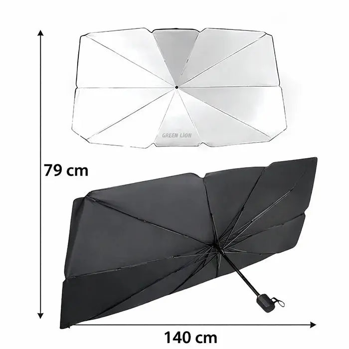 Green Lion Car Windshield Umbrella Sunshade | UV Protection Foldable Car Sun Shade Scrollcart Qatar  Scrollcart Qatar