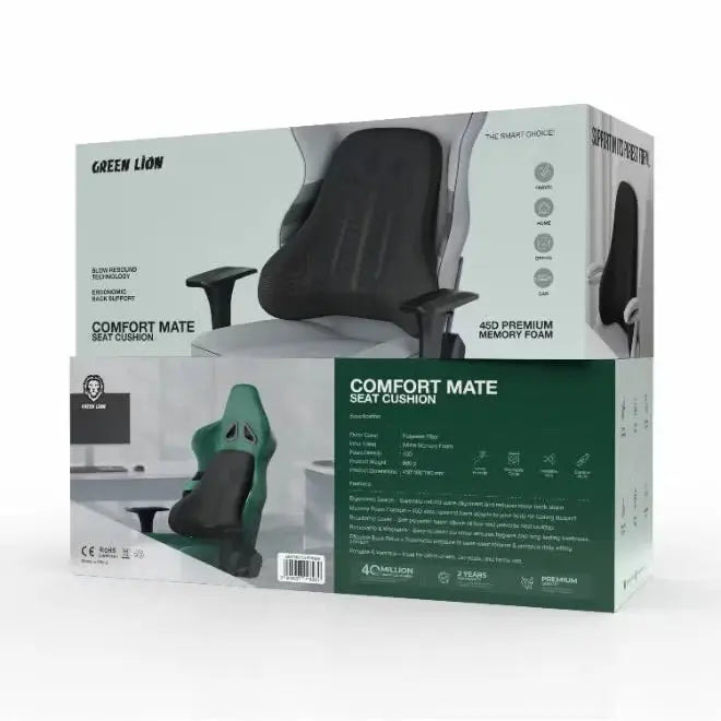 Green Lion Comfort Mate Seat Cushion -Black Scrollcart Qatar 