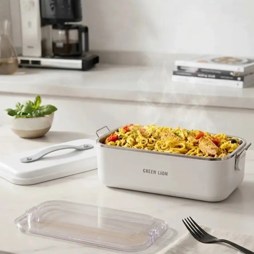 Green Lion GLB-20 Stainless Steel Electric Lunch Box – 1L Portable Food Warmer Scrollcart Qatar 
