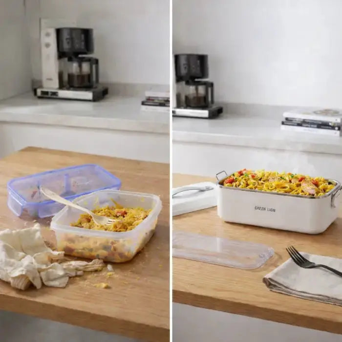 Green Lion GLB-20 Stainless Steel Electric Lunch Box – 1L Portable Food Warmer Scrollcart Qatar 