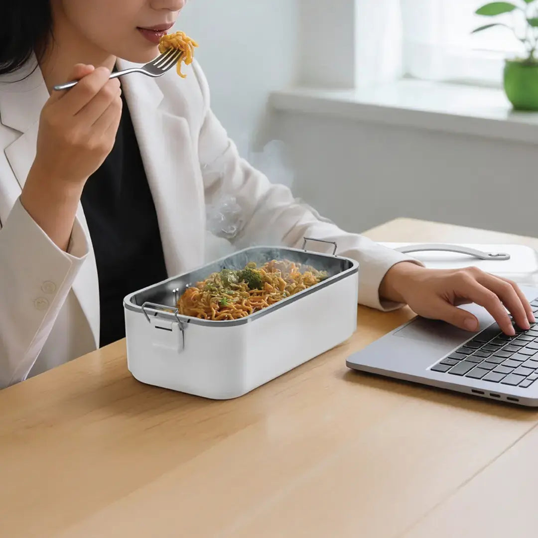 Green Lion GLB-20 Stainless Steel Electric Lunch Box – 1L Portable Food Warmer Scrollcart Qatar 