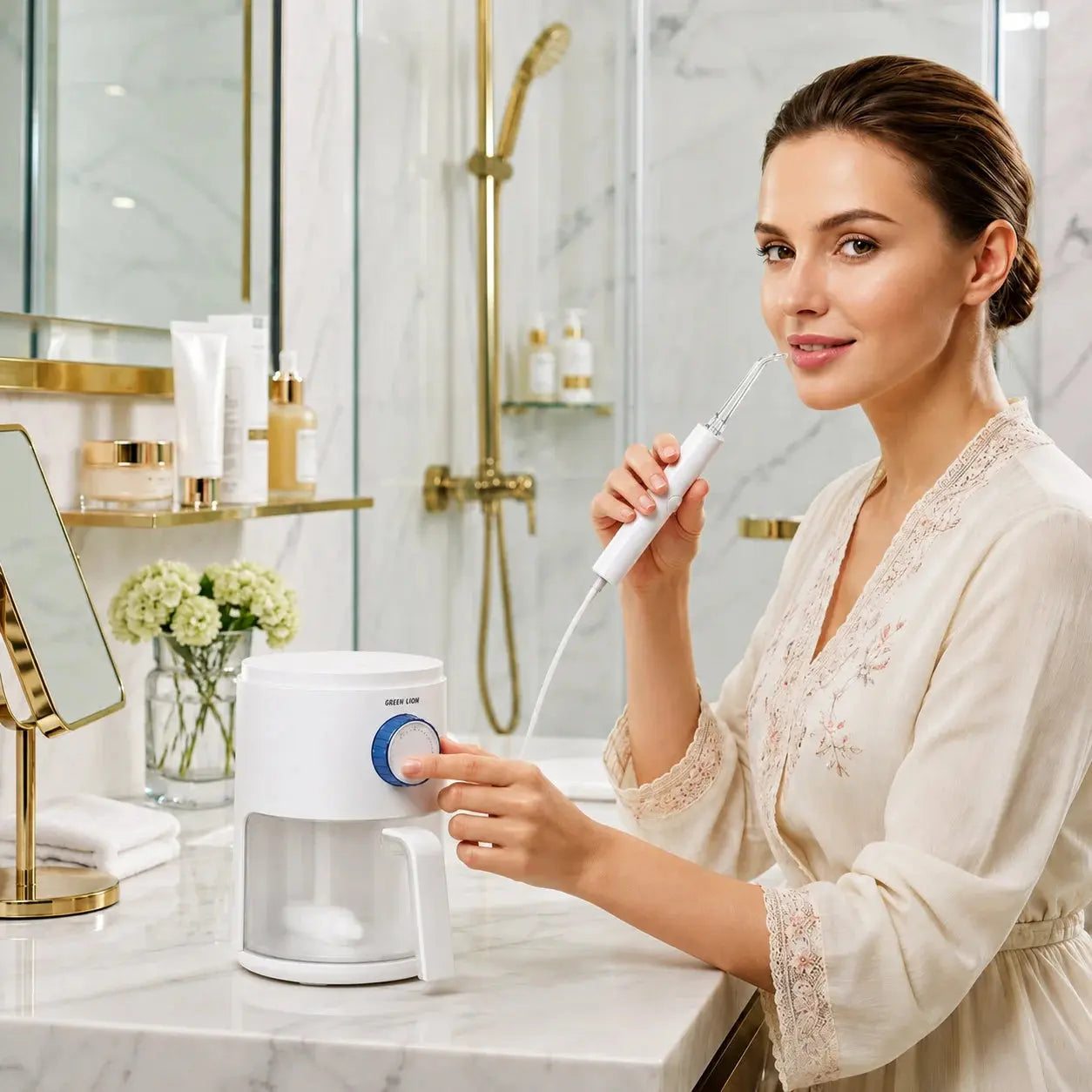 Green Lion Hydra Flosser Oral Irrigator – White Scrollcart Qatar 
