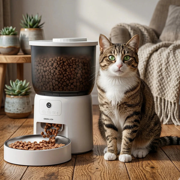 Green Lion Smart Pet Feeder with HD Camera & 3L Tank Scrollcart Qatar 