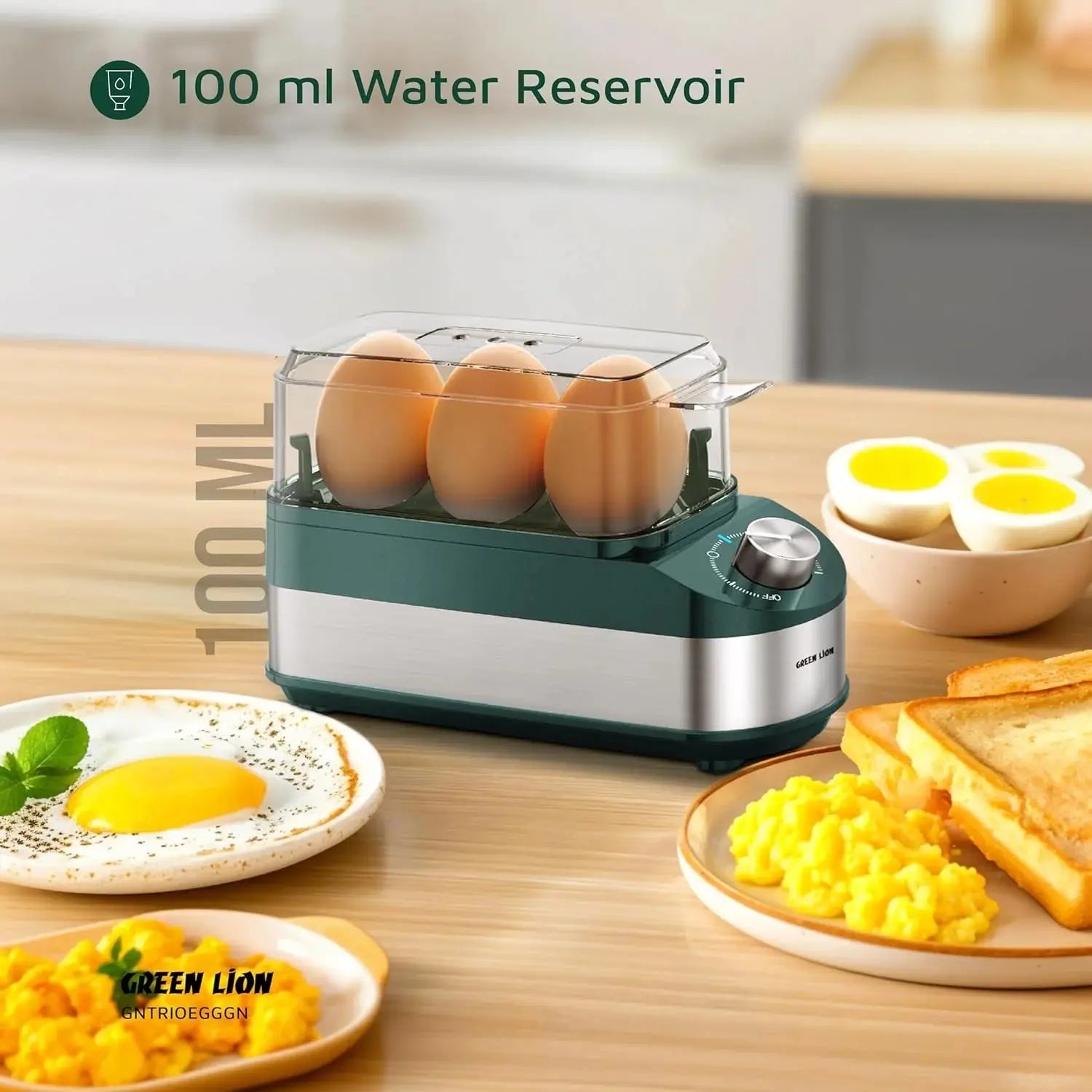 Green Lion Trio Egg Cooker -Green Scrollcart Qatar 