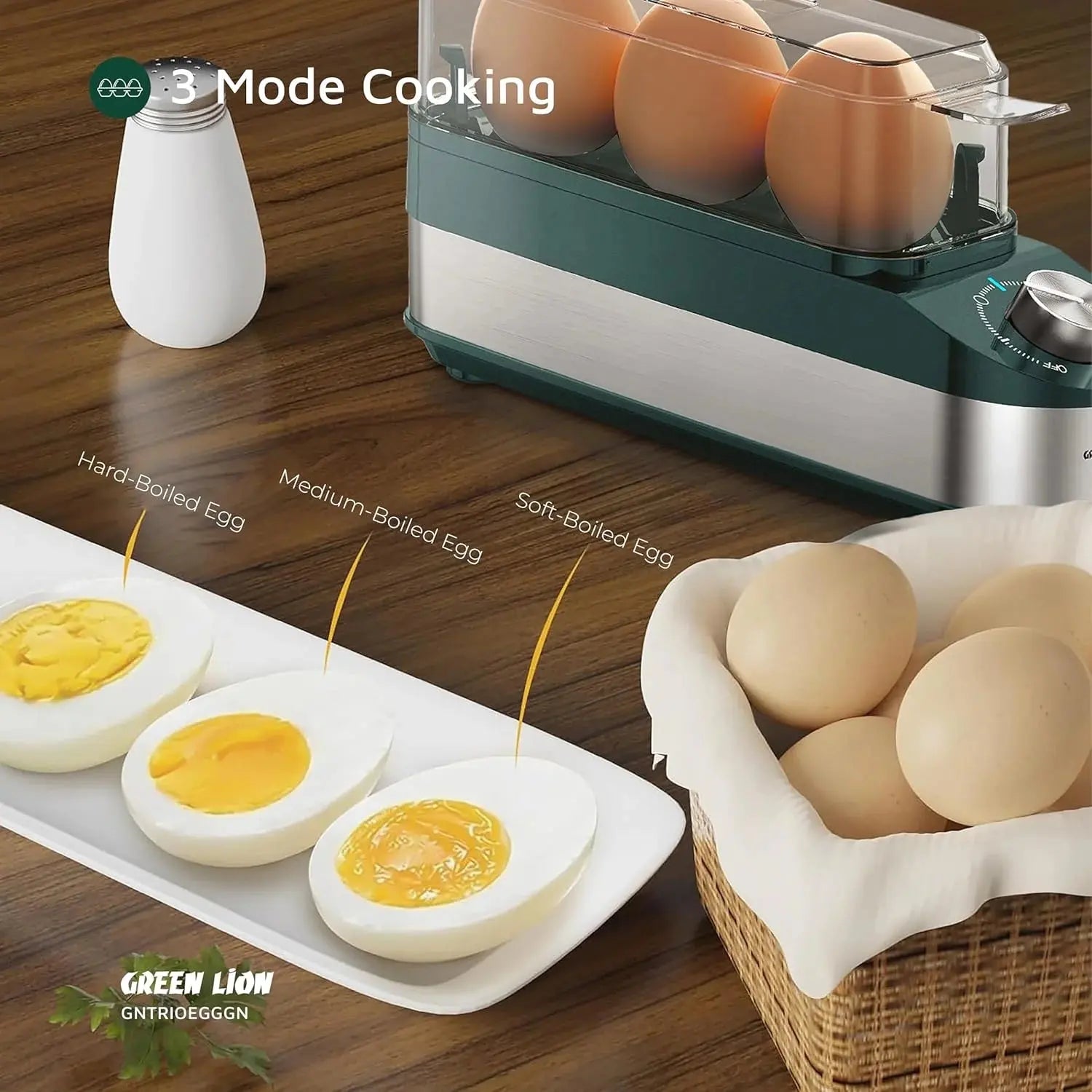 Green Lion Trio Egg Cooker -Green Scrollcart Qatar 