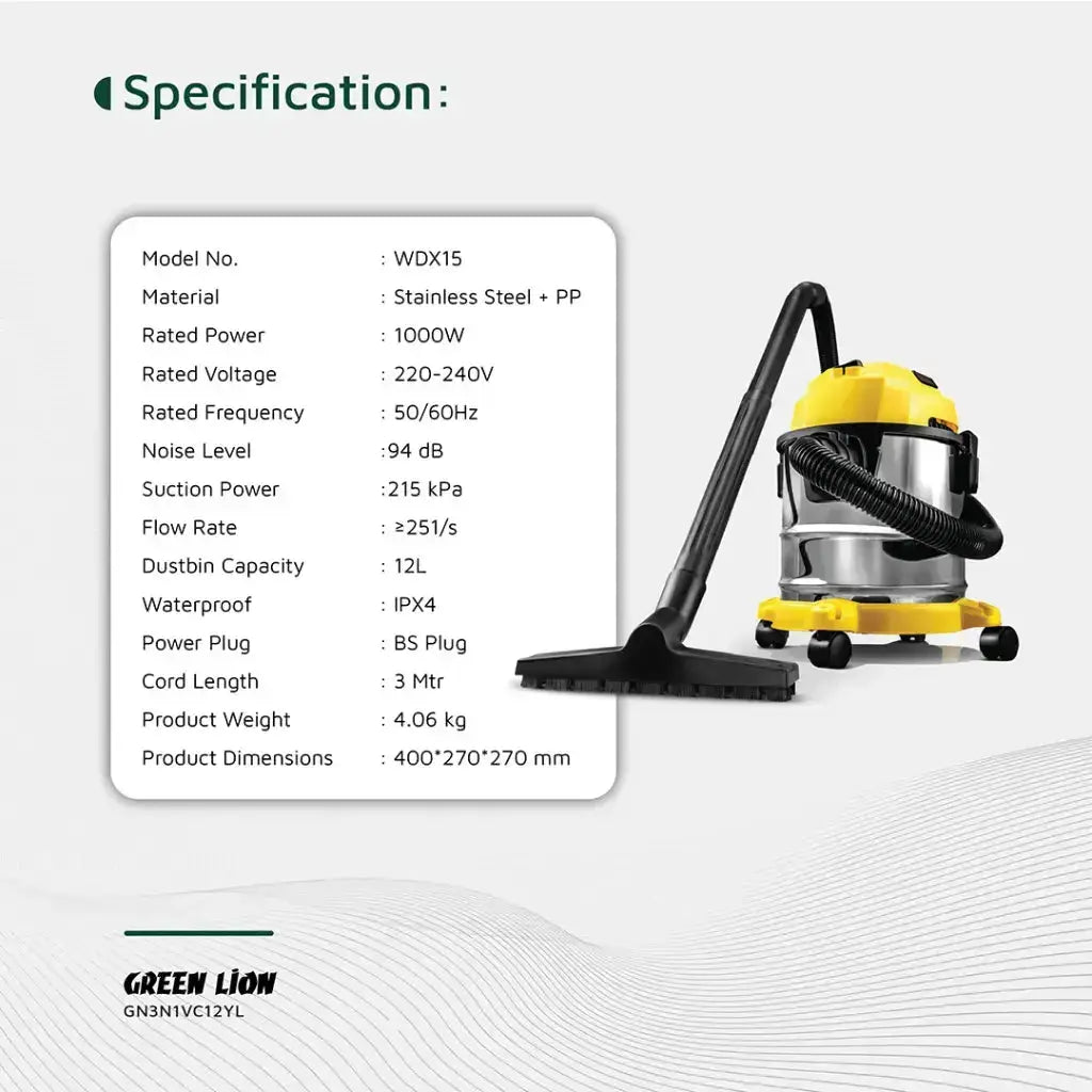 Green Lion Ultra 3-in-1 Vacuum Cleaner 12L Price Qatar