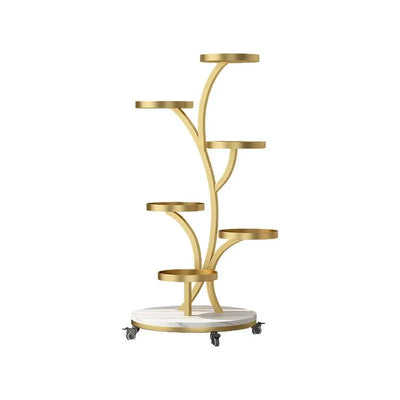 6-Layer Indoor Plant Stand with Movable Wheels Scrollcart Qatar 