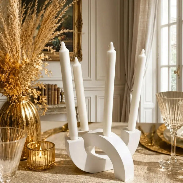 Handcrafted Candlestick Holder for 4 Long Candles | Modern Home Decor Scrollcart Qatar 