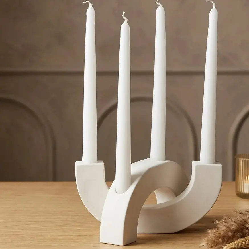 Handcrafted Candlestick Holder for 4 Long Candles | Modern Home Decor Scrollcart Qatar 