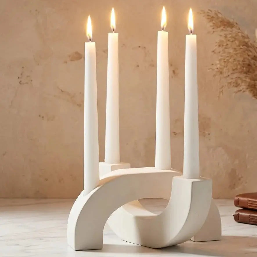Handcrafted Candlestick Holder for 4 Long Candles | Modern Home Decor Scrollcart Qatar 
