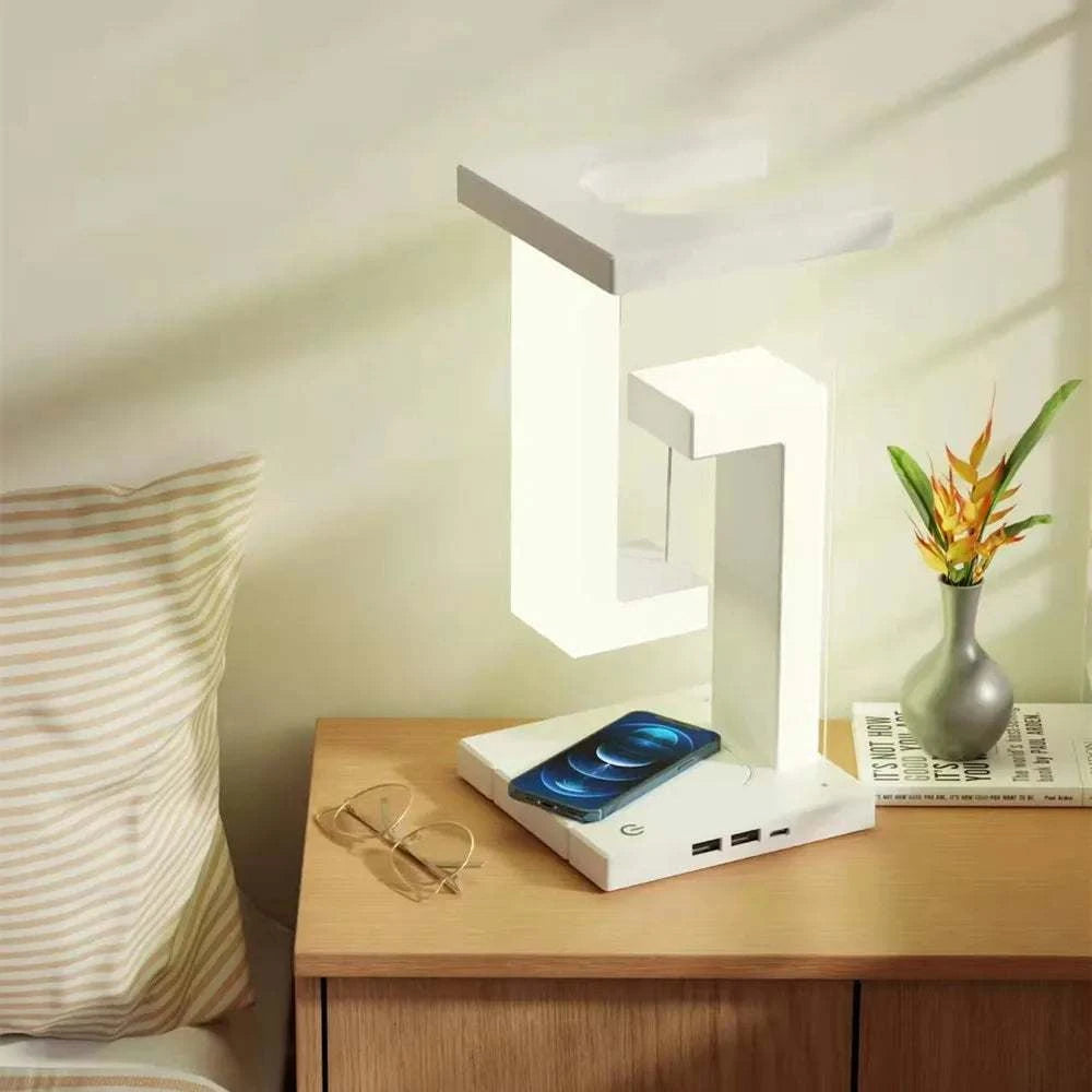 LED Desk Lamp with Wireless Charger side