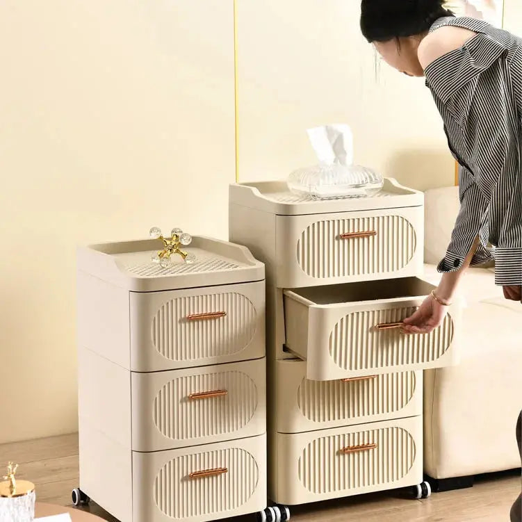 Storage Box & Organizer for Home and Office - Multi-Layer Stackable Drawer Cabinet with Wheels Scrollcart Qatar 