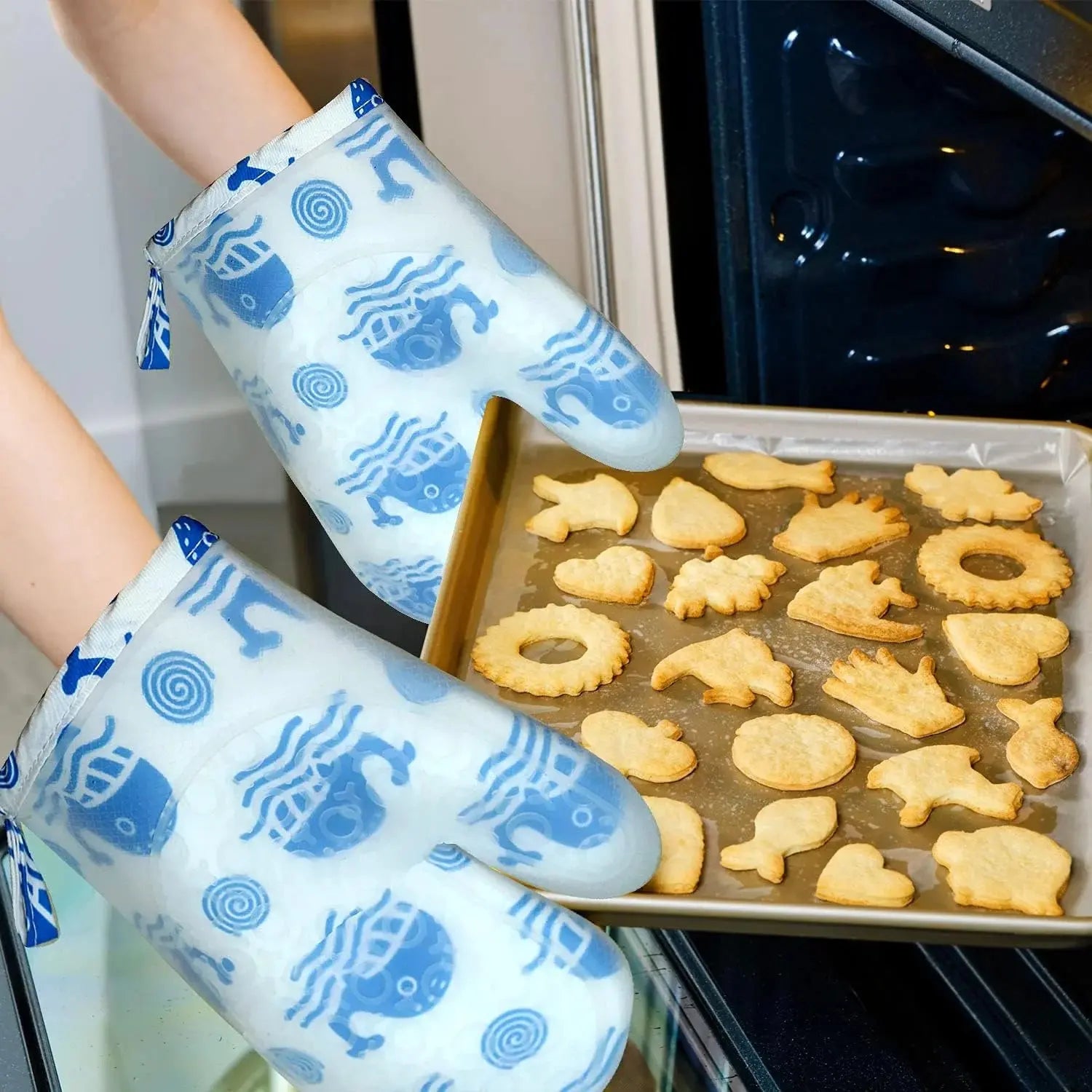 Heat-Resistant Kitchen Oven Gloves- 1 Piece Scrollcart Qatar 