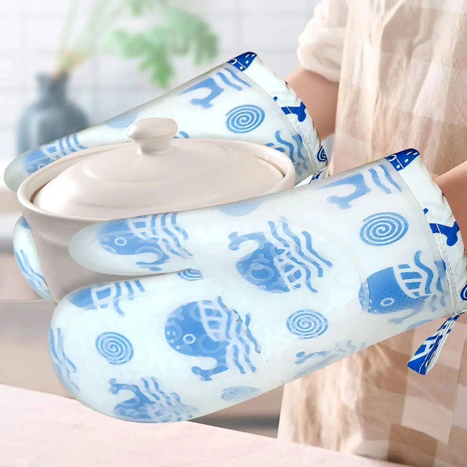 Heat-Resistant Kitchen Oven Gloves- 1 Piece Scrollcart Qatar 