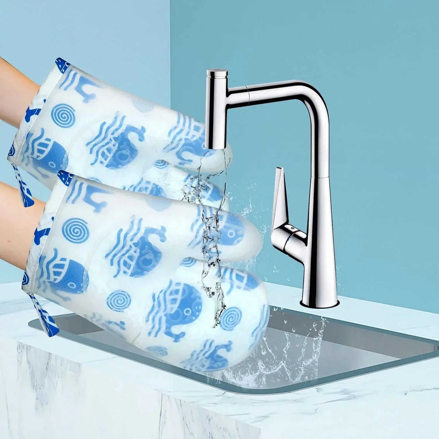 Heat-Resistant Kitchen Oven Gloves- 1 Piece Scrollcart Qatar 