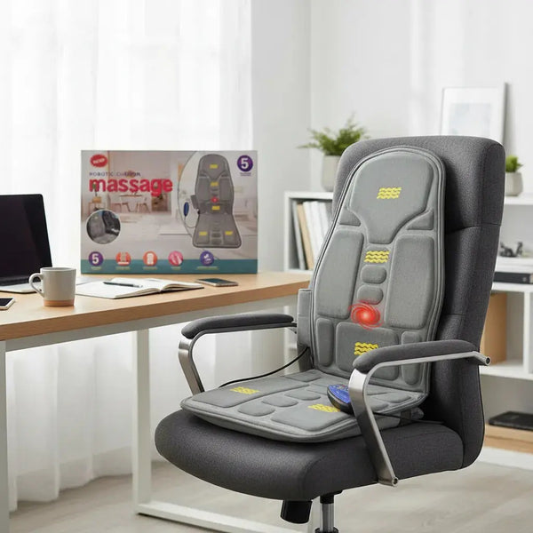 Heated Massage Seat Cushion - Shiatsu Vibration Car & Home Scrollcart Qatar 