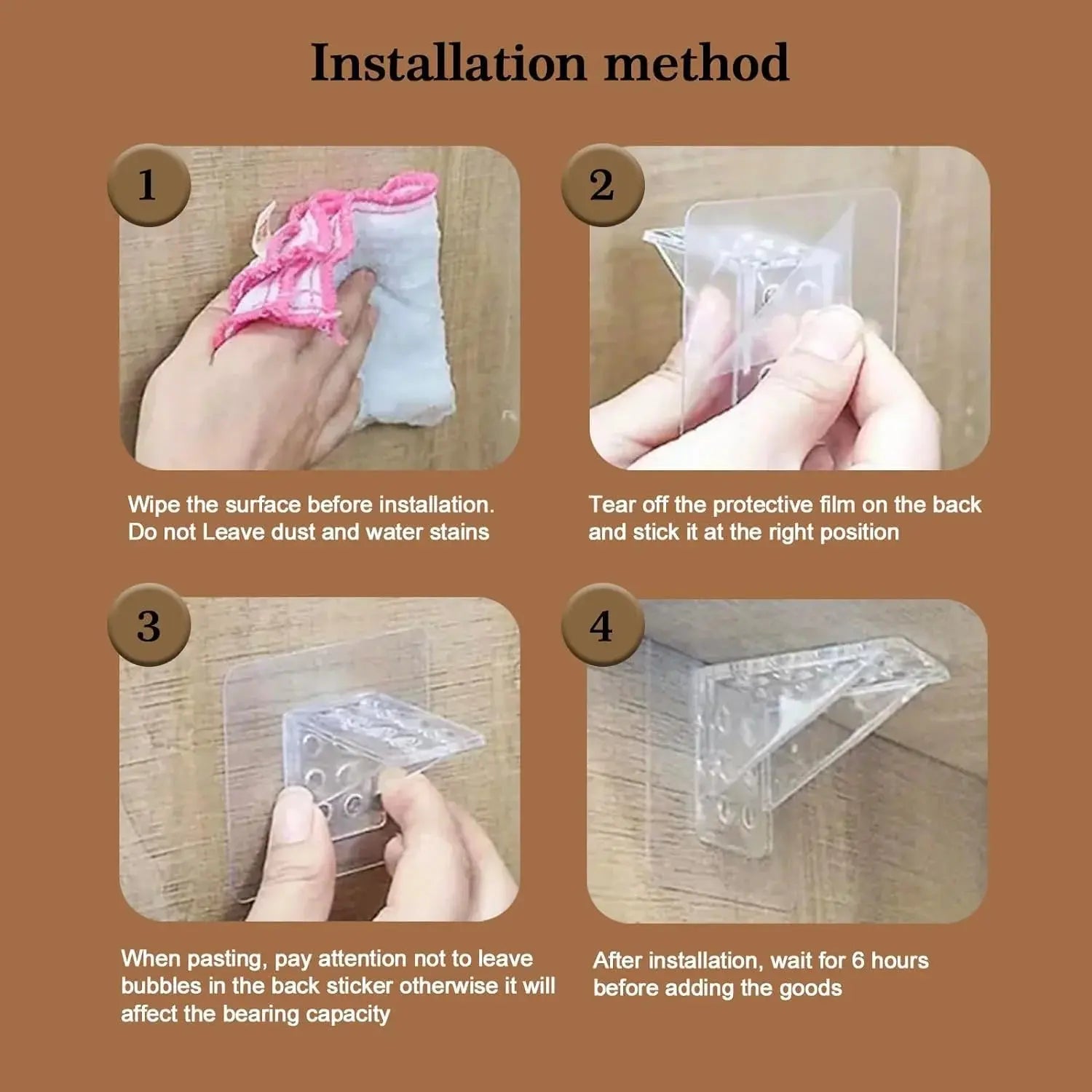 Heavy-Duty Self-Adhesive Shelf Support Brackets – No-Drill L-Shaped Wall Mounts 2pcs Scrollcart Qatar 