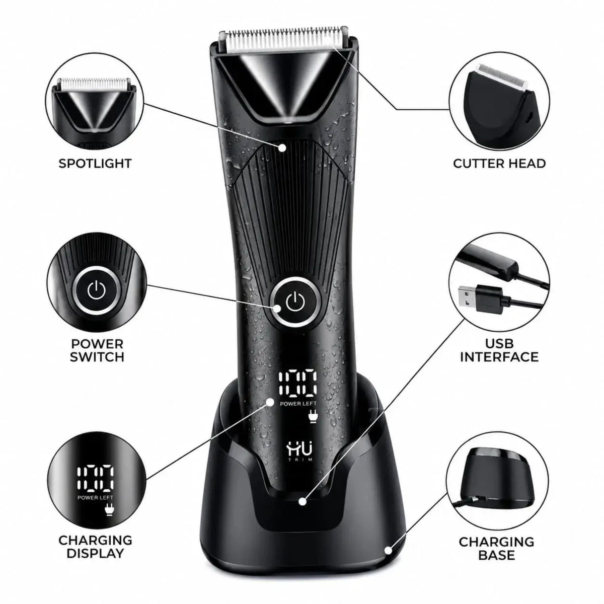 Hu Smart Secret Professional Hair & Beard Trimmer – 600mAh Rechargeable Battery, HSM-1005 Scrollcart Qatar 