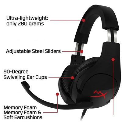HyperX Cloud Stinger Gaming Headset – 3.5mm, 50mm Drivers, Black Scrollcart Qatar 