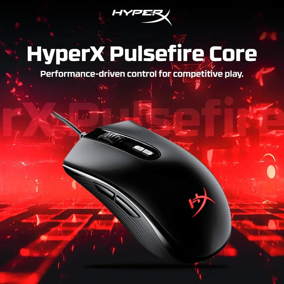 HyperX Pulsefire Core RGB Gaming Mouse – 6200 DPI, 7 Buttons, Black Scrollcart Qatar 