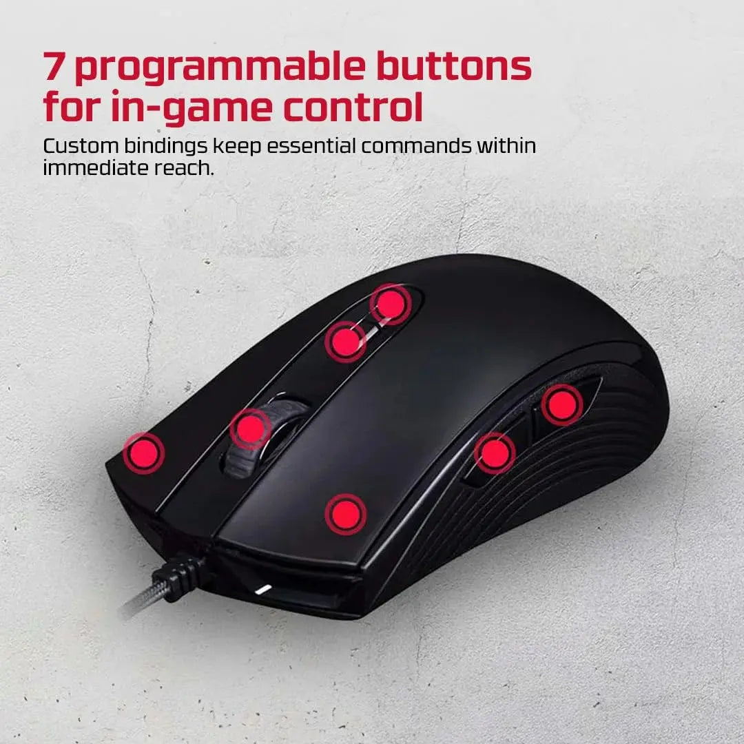 HyperX Pulsefire Core RGB Gaming Mouse – 6200 DPI, 7 Buttons, Black Scrollcart Qatar 
