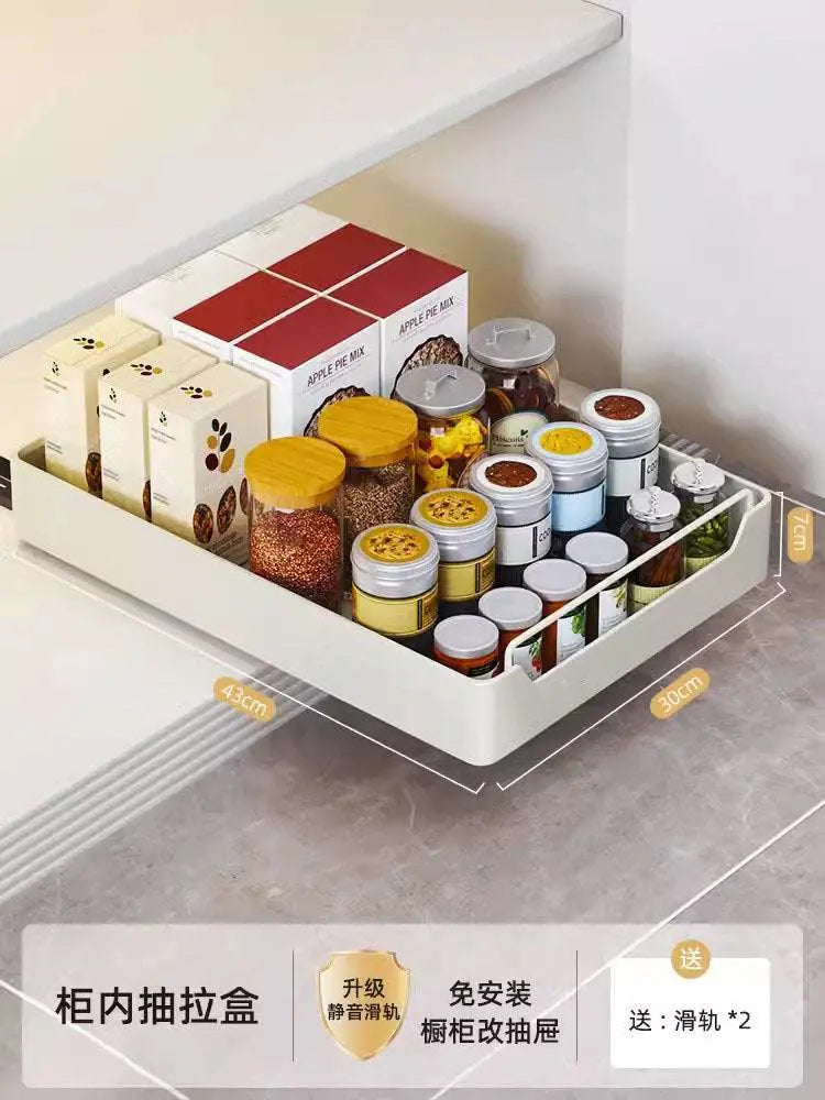 Pull out Kitchen Cabinet Storage Drawer Rack - Scrollcart Qatar