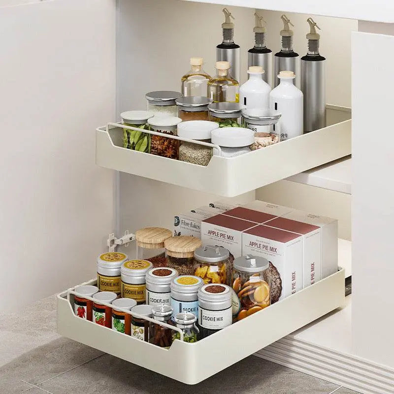 Pull out Kitchen Cabinet Storage Drawer Rack - Scrollcart Qatar