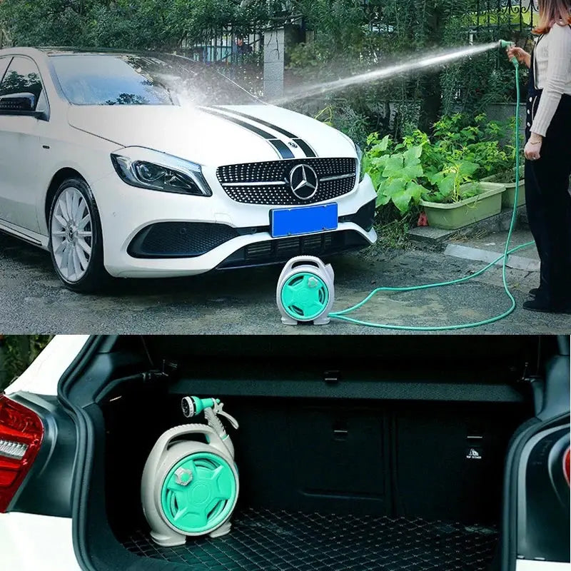 Portable Retractable Garden Hose Reel Cart with Spray Gun Scrollcart Qatar 