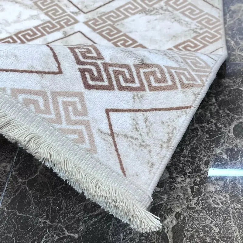 Indoor Carpet - Square Brown Shade Pattern - Corner Side