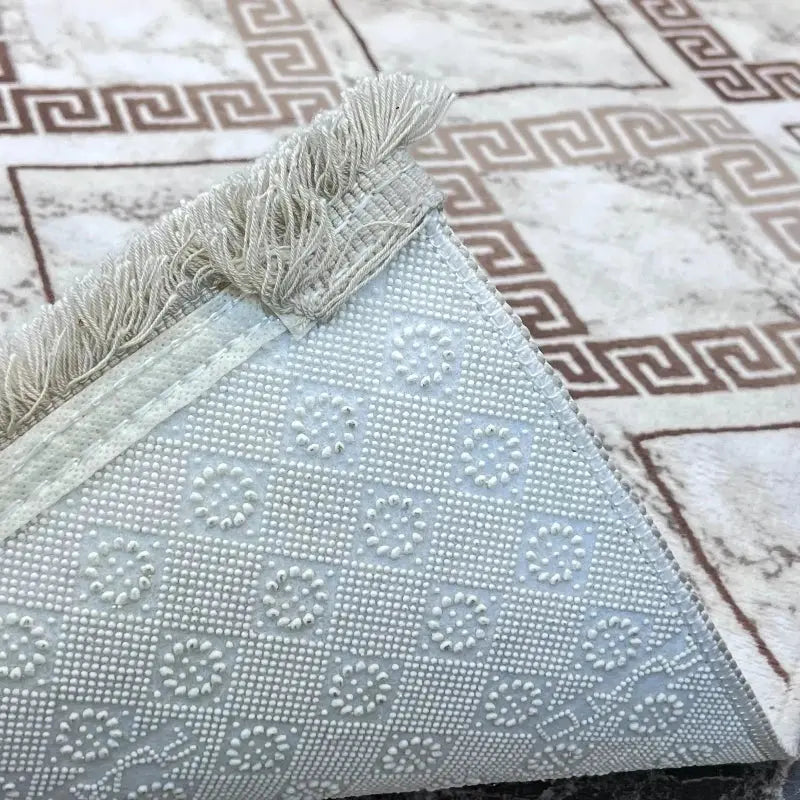 Indoor Carpet - Square Brown Shade Pattern - anti Slip Bottom