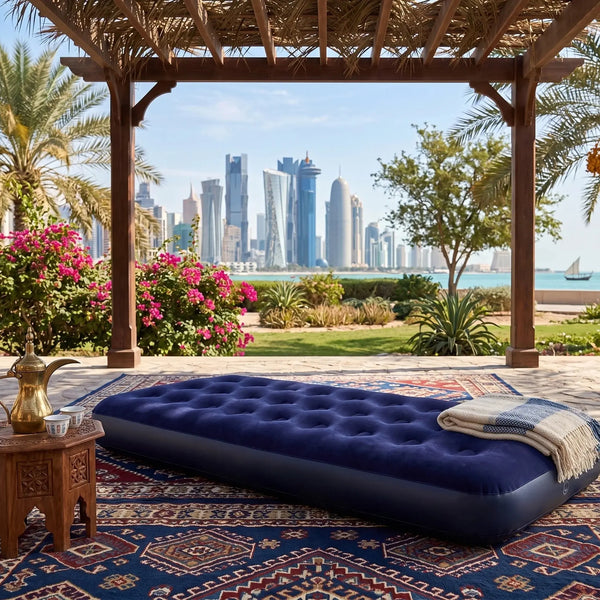 Inflatable Single Air Bed Camping Mattress For Indoor & Outdoor Scrollcart Qatar 