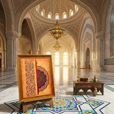 Islamic Calligraphy Wall Art with Mandala Design – Framed Arabic Decor Scrollcart Qatar 