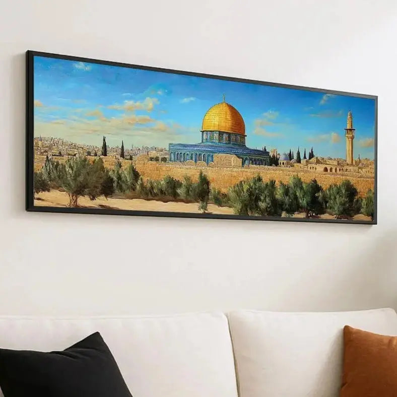 Islamic Wall Art Print – Al Aqsa & Dome of the Rock Jerusalem Decor Scrollcart Qatar 
