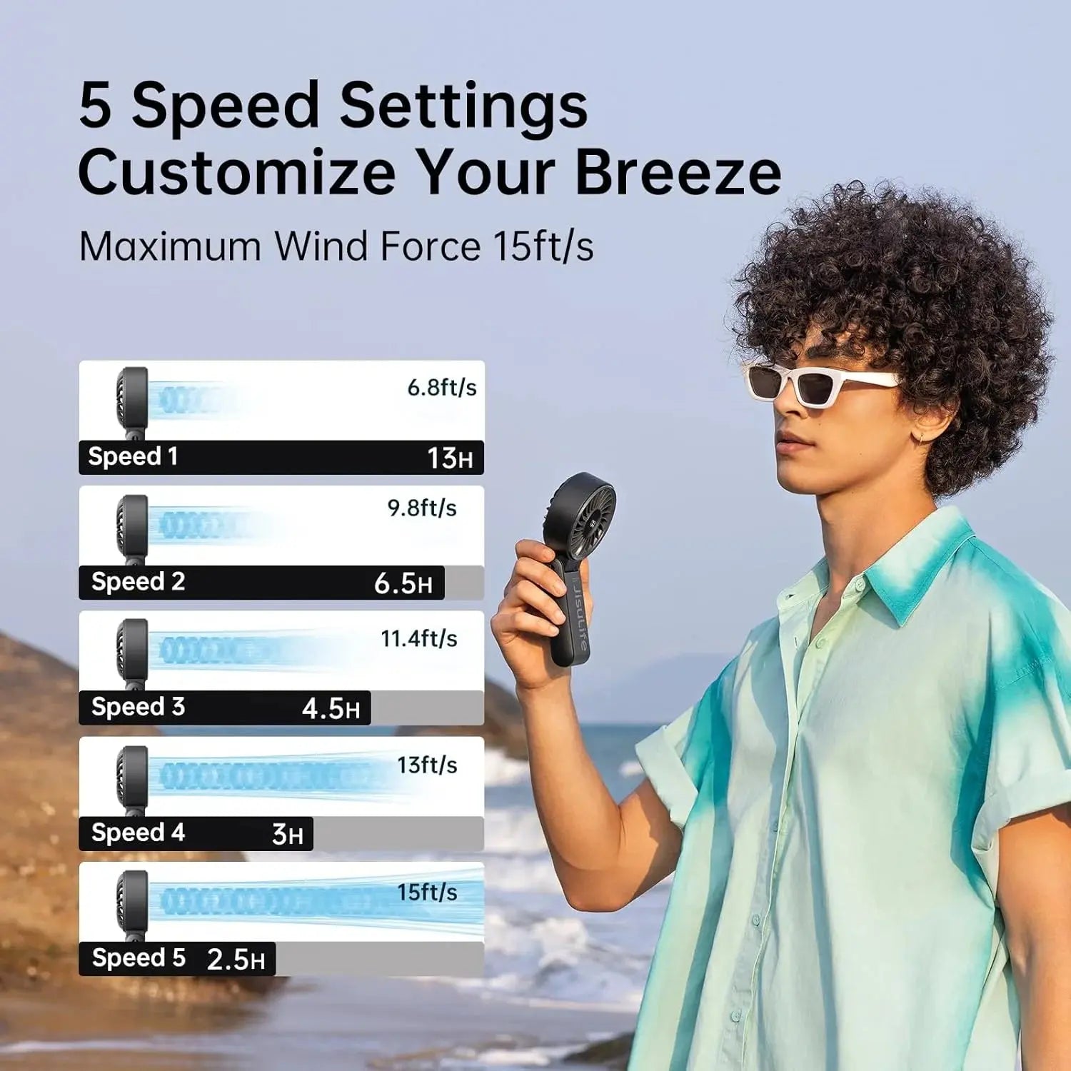 JISULIFE Life7 3-in-1 Rechargeable Portable Fan Doha Qatar
