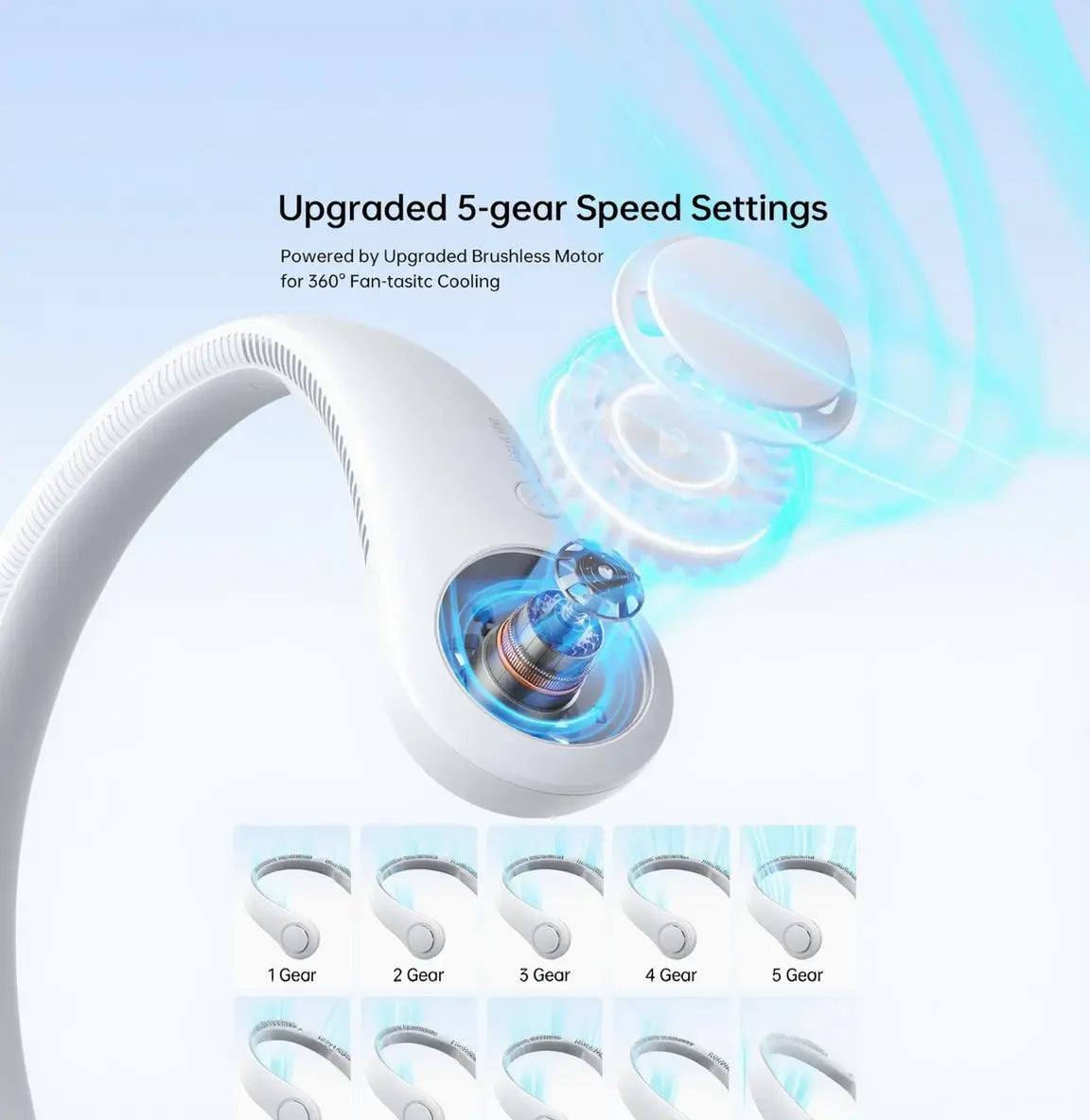 Portable Bladeless Neck Fan 3 4000mAh Rechargeable Qatar