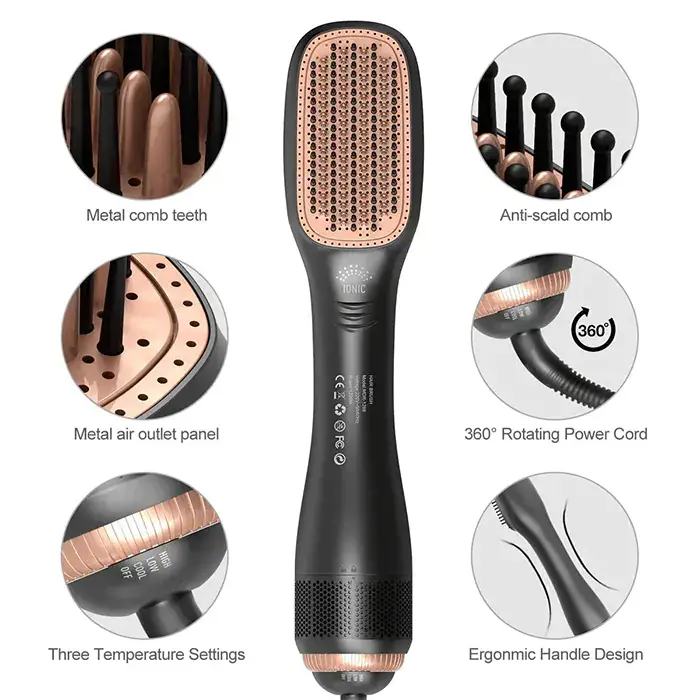 JOY 3-in-1 Professional Hair Styling Brush & Blow-Dryer Scrollcart Qatar 