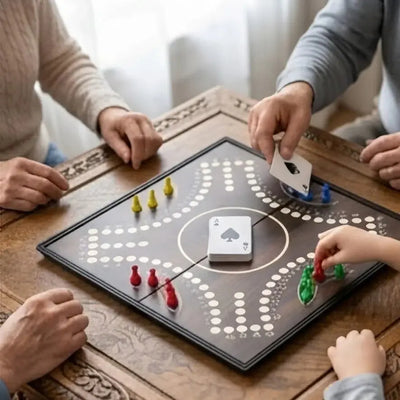 Jackaroo Board Game 4 Player- Magnetic Strategy Game with Cards & Marbles Scrollcart Qatar 