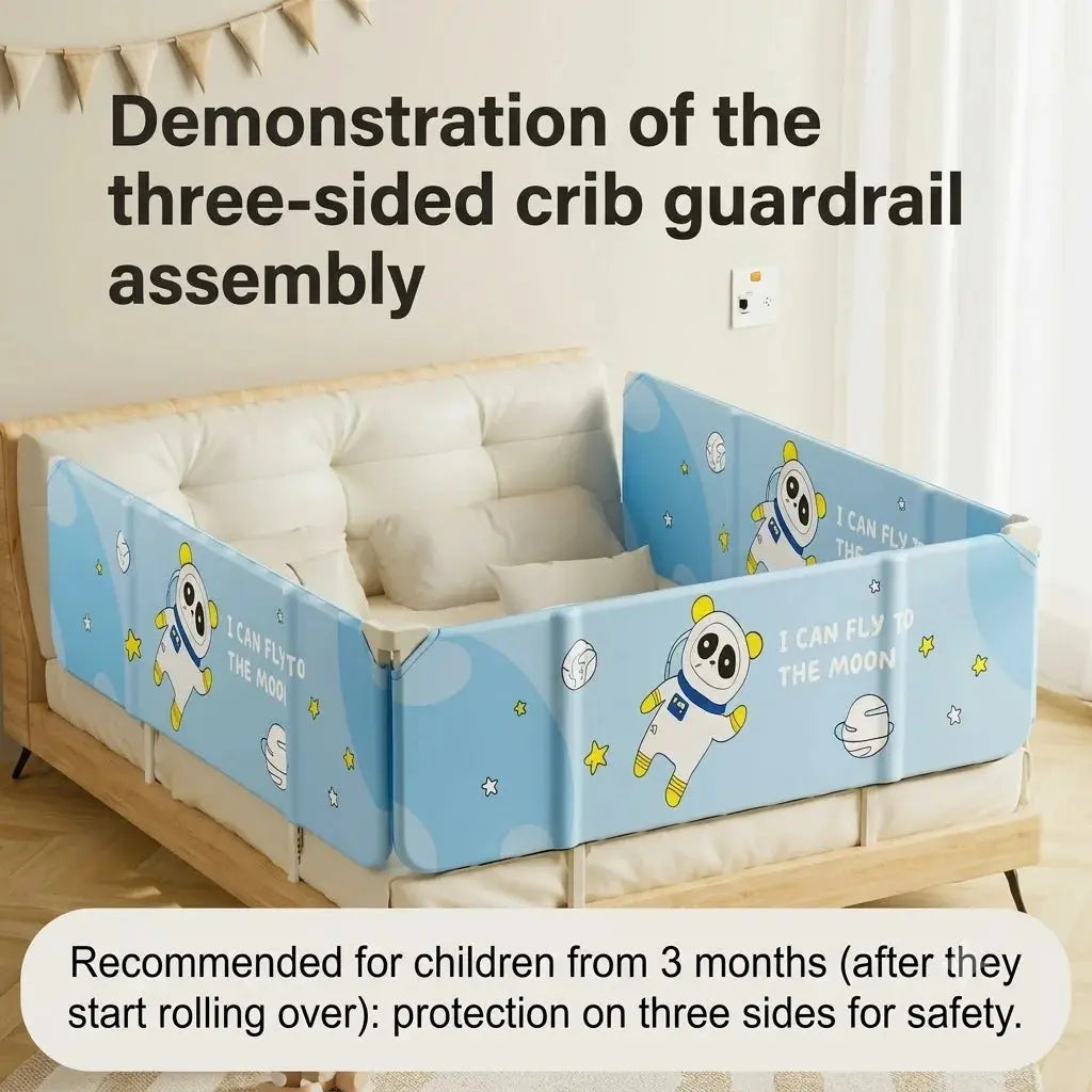 Kid's Foldable Bed Bumper – Adjustable Baby Bed Rail Scrollcart Qatar 