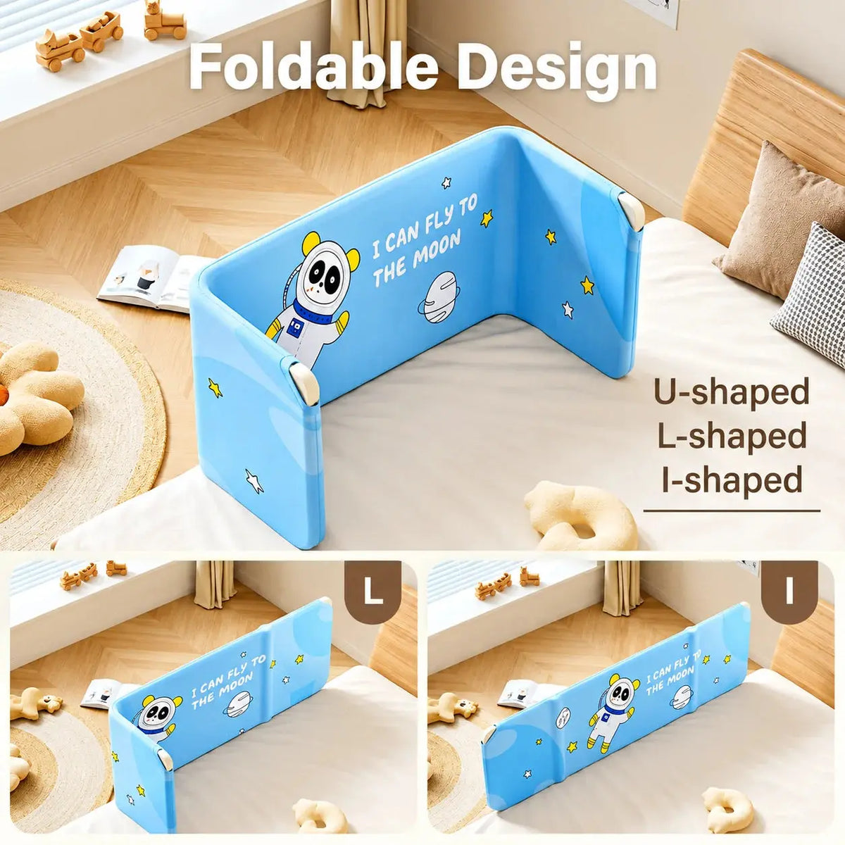 Kid's Foldable Bed Bumper – Adjustable Baby Bed Rail Scrollcart Qatar 