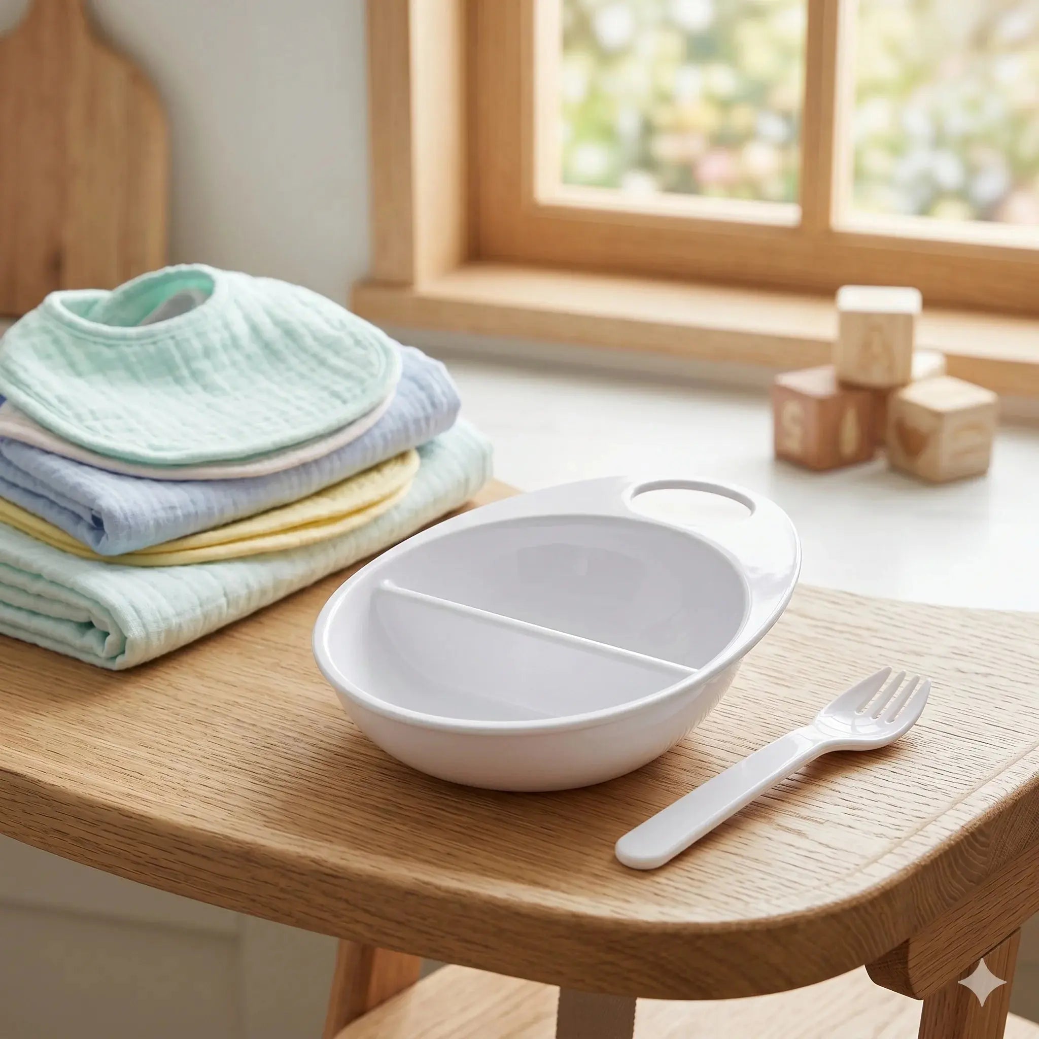 Kids Feeding Bowl With  Fork & Self-Feeding Cutlery Set Scrollcart Qatar 