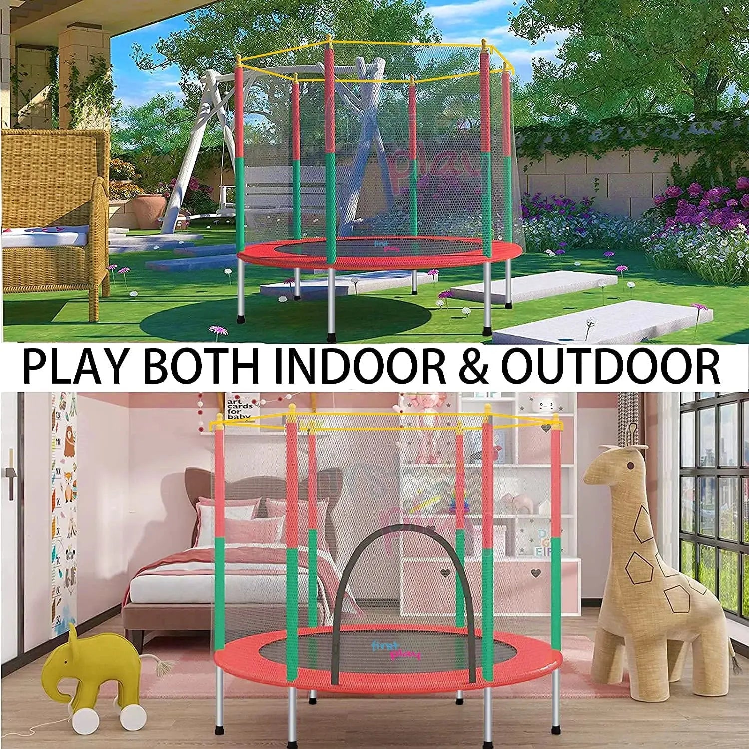 Kids Trampoline 140cm with Safety Net Scrollcart Qatar