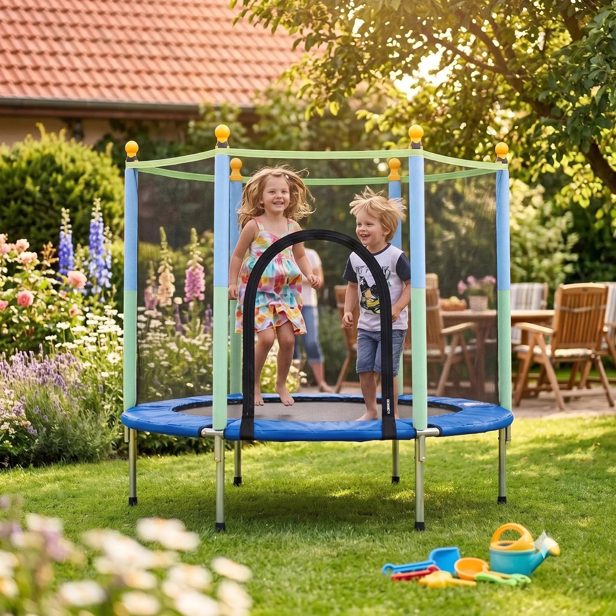 Kids Trampoline 140cm with Safety Net Scrollcart Qatar