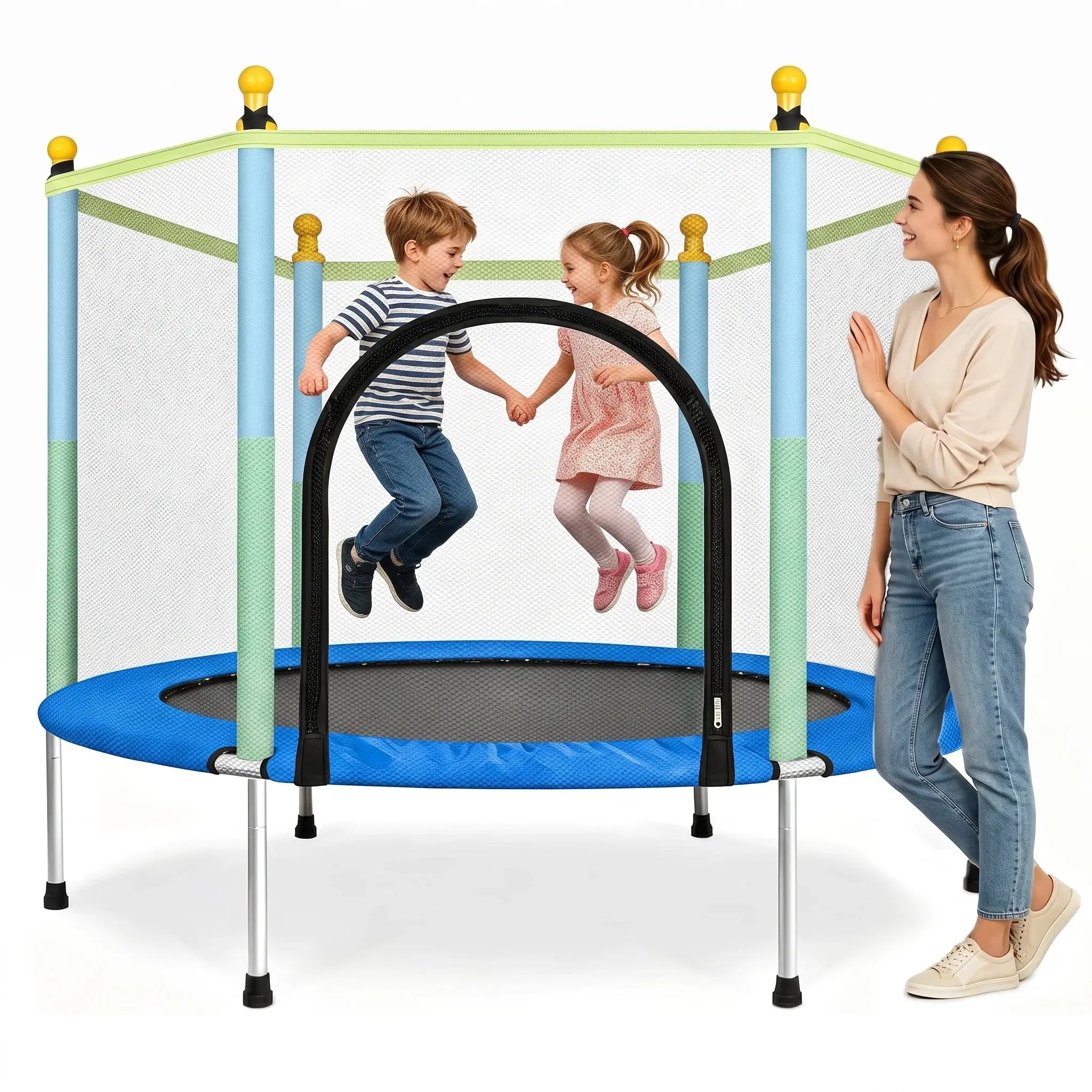 Kids Trampoline 140cm with Safety Net Scrollcart Qatar