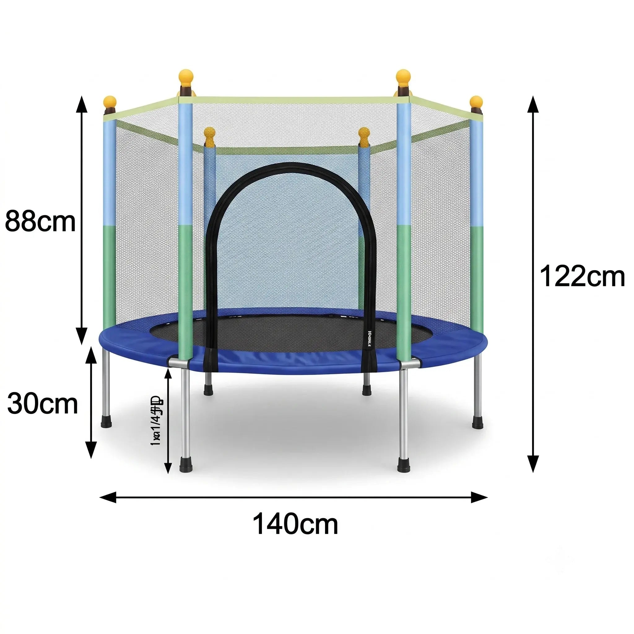 Kids Trampoline 140cm with Safety Net Scrollcart Qatar