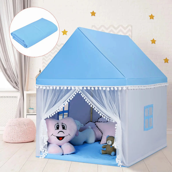 Kids Wooden Frame Playhouse Tent - Large Fairy Castle Play Tent Scrollcart Qatar 