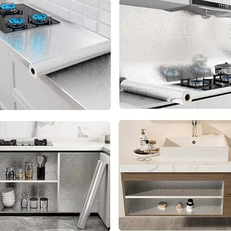 Kitchen Aluminium Foil Roll - Waterproof Heat Resistant Sticker Scrollcart Qatar 