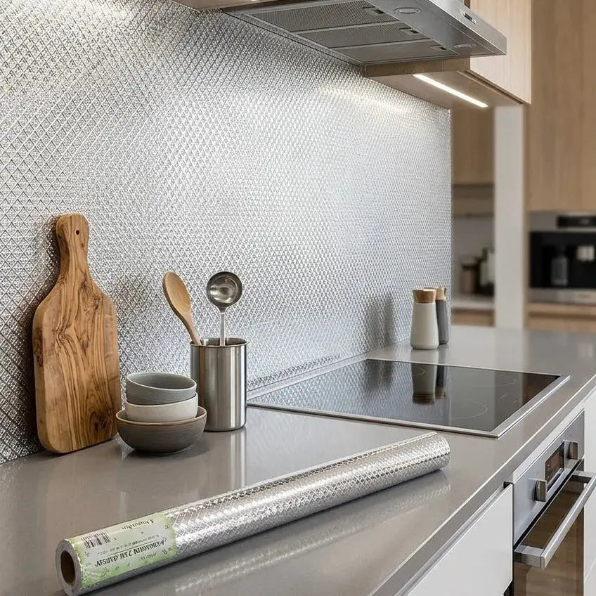 Kitchen Aluminium Foil Roll - Waterproof Heat Resistant Sticker Scrollcart Qatar 