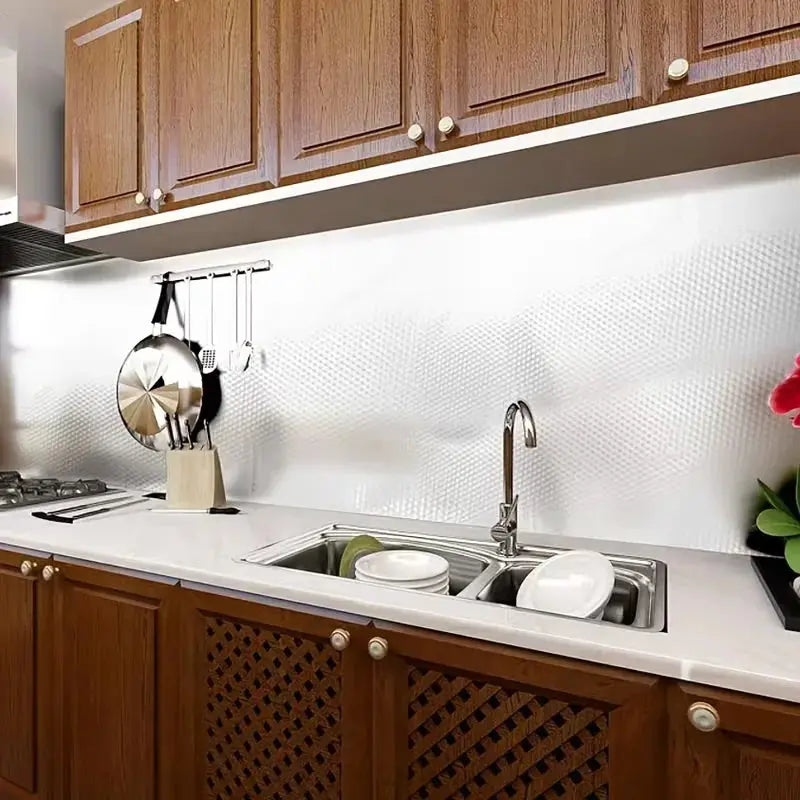 Kitchen Aluminium Foil Roll - Waterproof Heat Resistant Sticker Scrollcart Qatar 