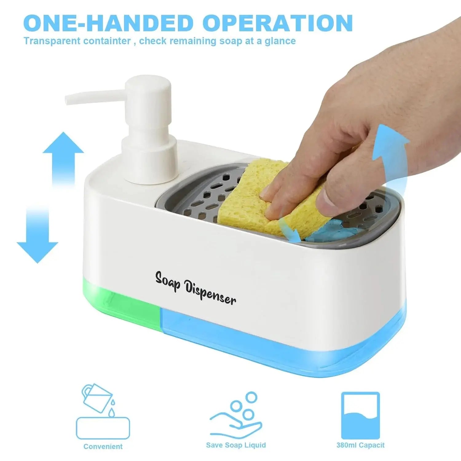 Kitchen Dish Washer-2-in-1 Hand & Dish Soap Dispenser Set