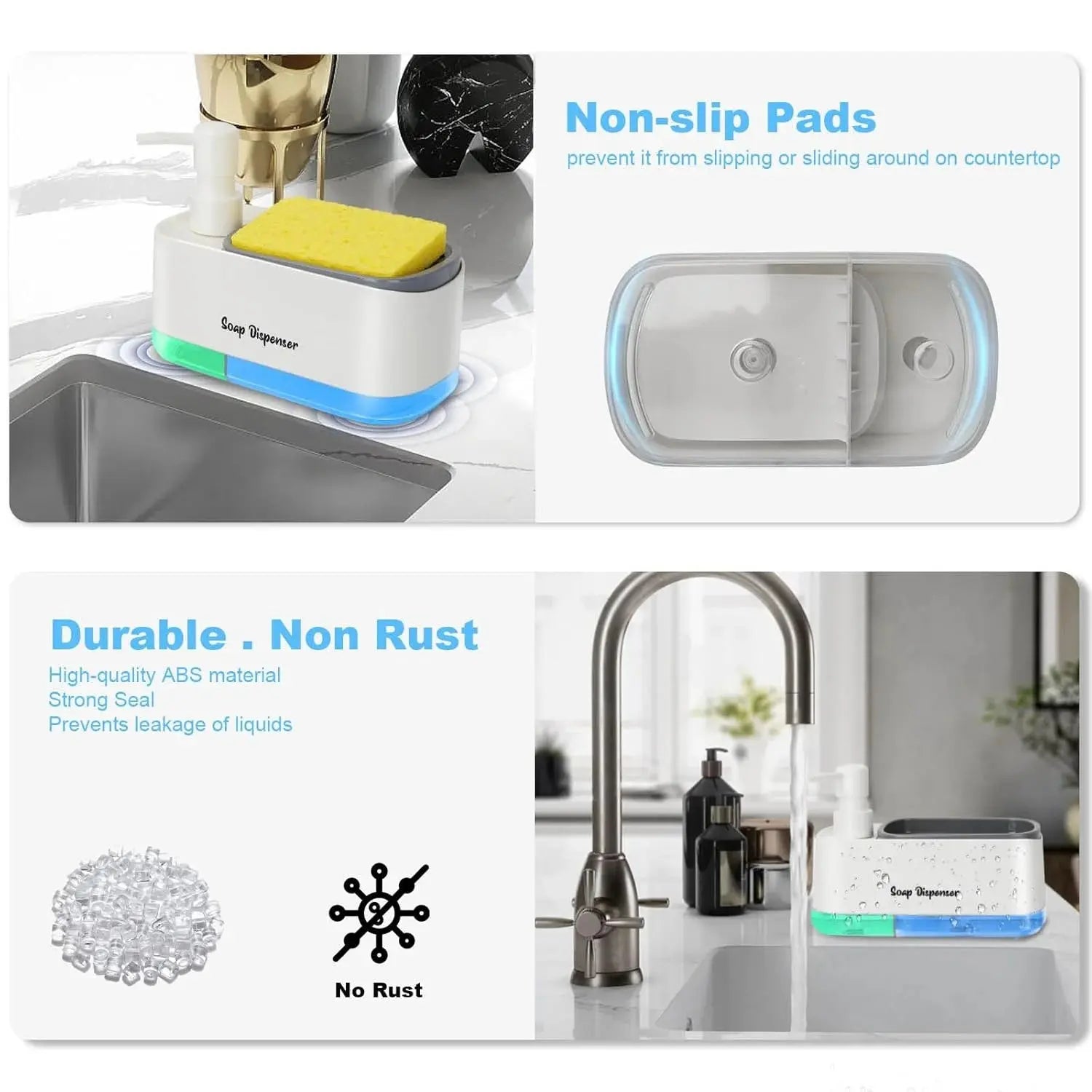 Kitchen Dish Washer-2-in-1 Hand & Dish Soap Dispenser Set